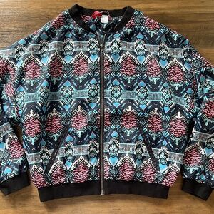 Divided H&M Ladies Lightweight Bomber Jacket Multi Print XS/S
